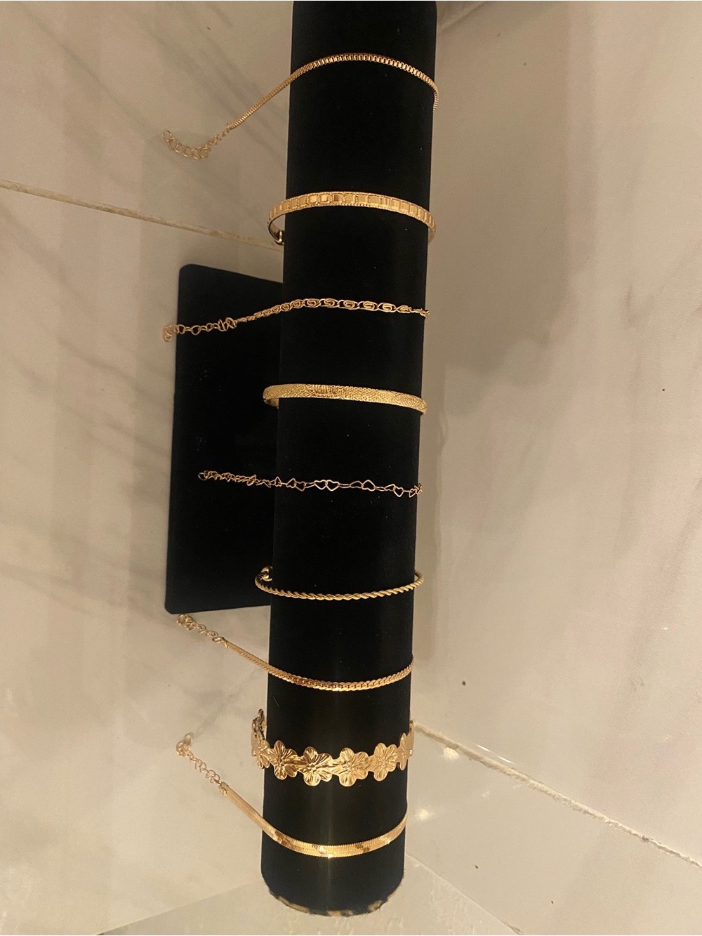 Gold Tone Women's Bracelet Set - Elegant Layering Bangles